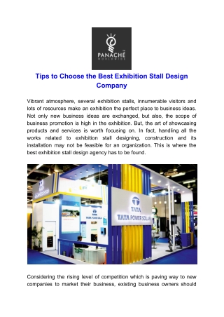 Useful Tips to Choose the Best Exhibition Stall Design Company