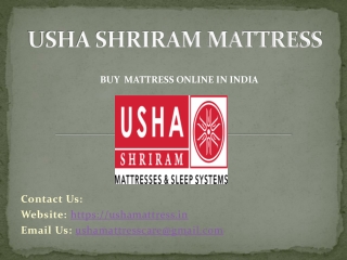 Buy Dream Mattress Online In India – Usha Shriram
