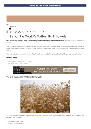 List of the World’s Softest Bath Towels