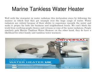 Marine Tankless Water Heater
