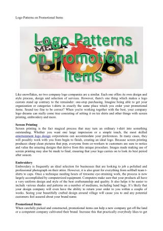 Logo Patterns on Promotional Items