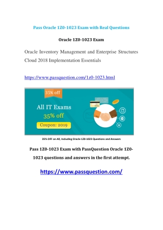 Download Oracle Cloud Exam 1Z0-1023 Free Questions V8.02 From PassQuestion