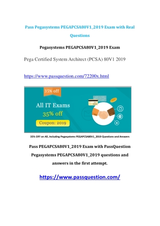 Download PCSA 2019 Exam PEGAPCSA80V1_2019 Free Questions V9.02 From PassQuestion