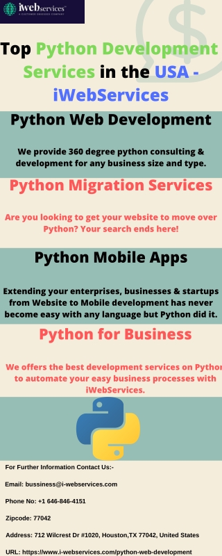 Top python development services in the USA - iWebServices
