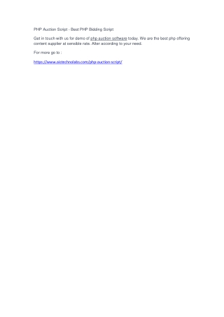 PHP Auction Script - Best PHP Bidding Script