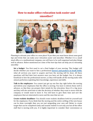 How to make office relocation task easier and smoother?