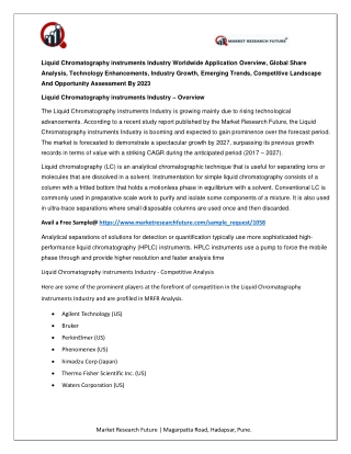 Liquid chromatography Instruments Industry Research Report - Global Forecast to 2027