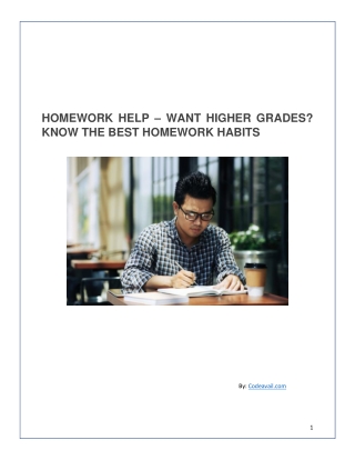 Homework Help – Want higher Grades? Know the best Homework Habits