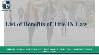 List of Benefits of Title IX Law