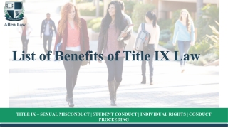 List of Benefits of Title IX Law