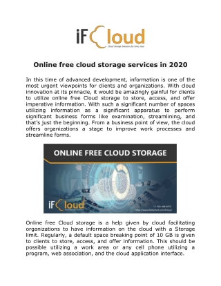 Online free cloud storage services in 2020