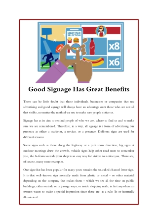 Good Signage Has Great Benefits