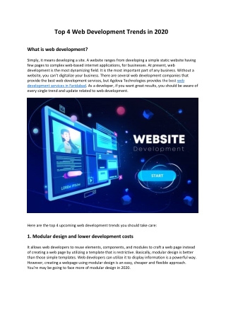 Top 4 Web Development Trends in 2020