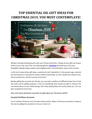 TOP ESSENTIAL OIL GIFT IDEAS FOR CHRISTMAS 2019, YOU MUST CONTEMPLATE!