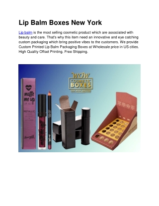 Lip Balm Boxes New York