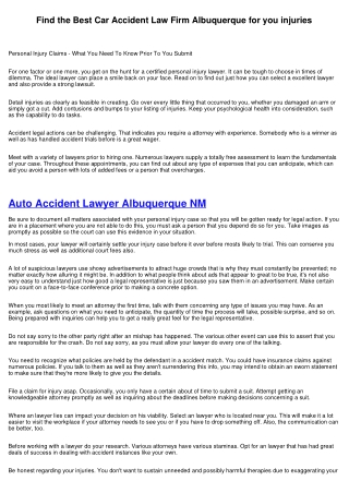 Hire the best Car Accident Law Firm Albuquerque if you are hurt