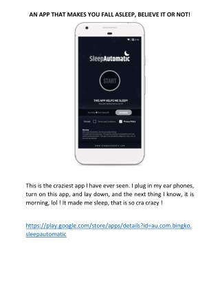 AN APP THAT MAKES YOU FALL ASLEEP, BELIEVE IT OR NOT!