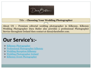 Choosing Your Wedding Photographer