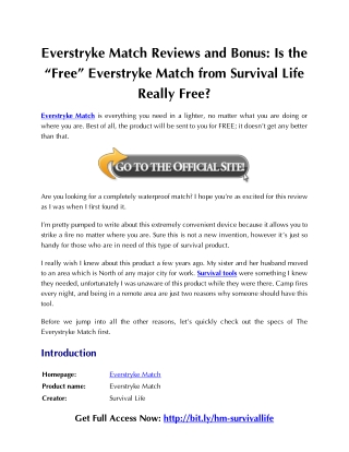 Everstryke Match Reviews and Bonus