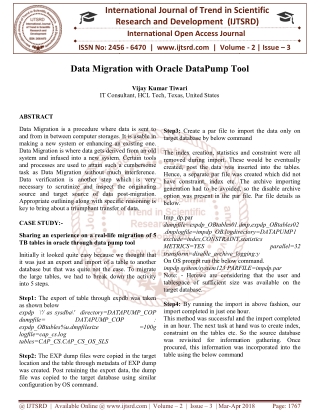 Data Migration With Oracle DataPump Tool