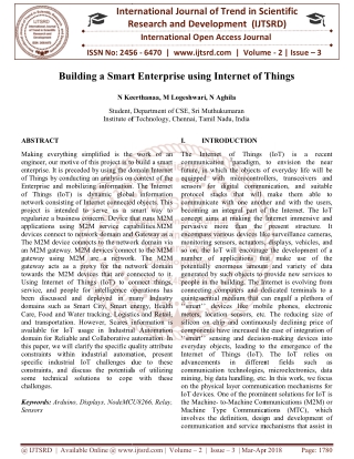 Building a Smart Enterprise using Internet of Things