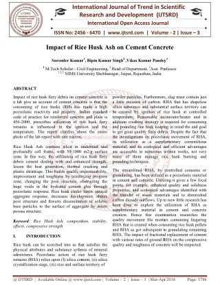 Impact of Rice Husk Ash on Cement Concrete