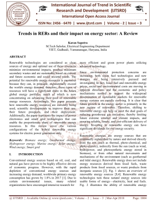 Trends in RERs and their impact on energy sector A Review