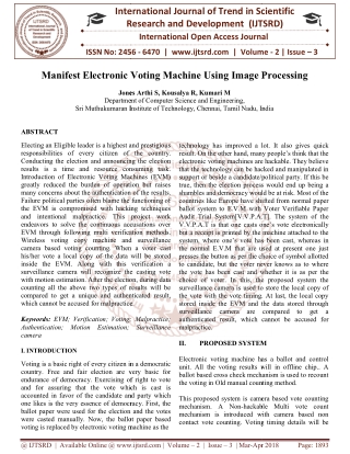 Manifest Electronic Voting Machine Using Image Processing