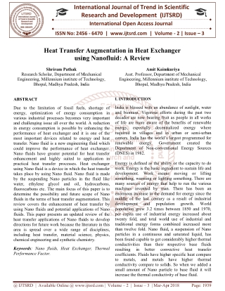 Heat Transfer Augmentation in Heat Exchanger using Nanofluid A Review