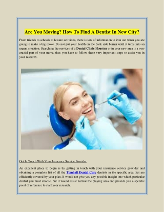 Are You Moving? How To Find A Dentist In New City?