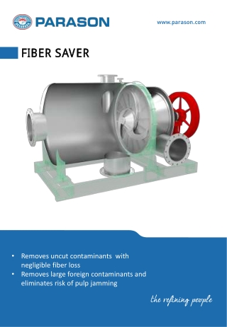 Get Fiber Saver For Your Pulp And Paper Machine