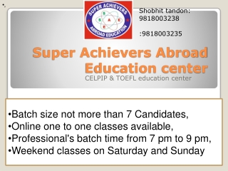 Best PTE institute in Gurgaon | Super Achievers Abroad Education