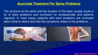 Ayurveda Treatment For Spine Problems