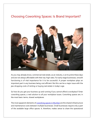 Choosing Coworking Spaces: Is Brand Important?