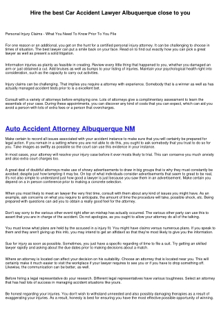 Find the Best Auto Accident Lawyer Albuquerque close to you