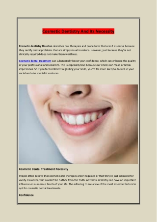 Cosmetic Dentistry And Its Necessity