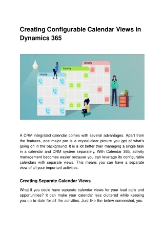 Creating Configurable Calendar Views in Dynamics 365