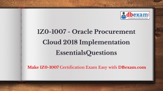1Z0-1007 - Oracle Procurement Cloud 2018 Implementation Essentials Questions