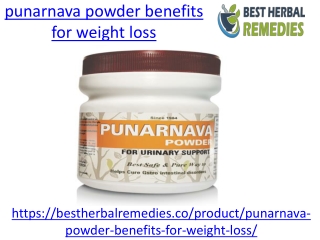 What are the benefits punarnava powder for wieght loss