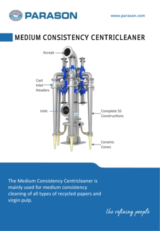 Medium Consistency Centricleaner For Pulp Machine - Best Quality