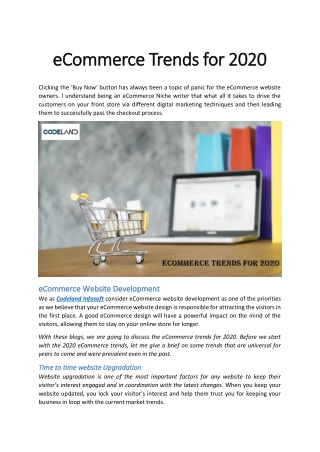 E commerce trends for 2020