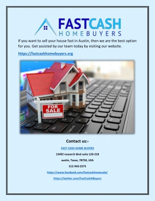 sell house fast austin - FAST CASH HOME BUYERS