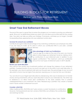 Smart Year End Retirement Moves