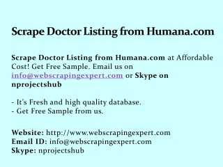 Scrape Doctor Listing from Humana.com