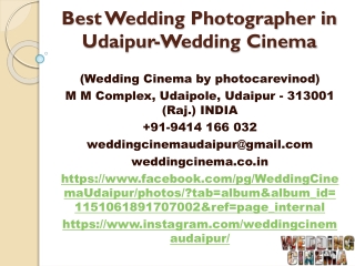 Best Wedding Photographer in Udaipur-Wedding Cinema