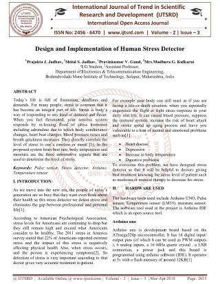 Design and Implementation of Human Stress Detector