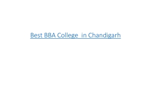 Best BBA College  in Chandigarh