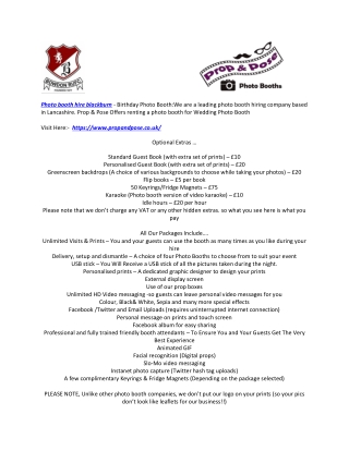 Photo Booth Hire Chorley