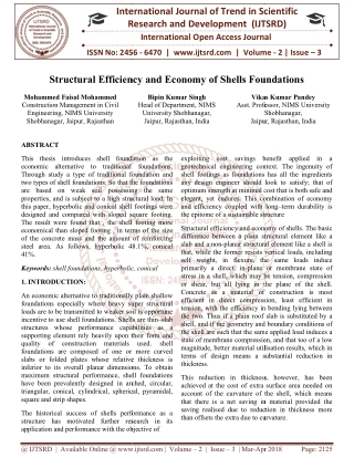 Structural Efficiency and Economy of Shells Foundations