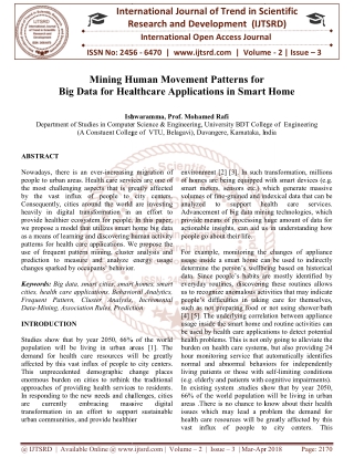 Mining Human Movement Patterns for Big Data for Healthcare Applications in Smart Home